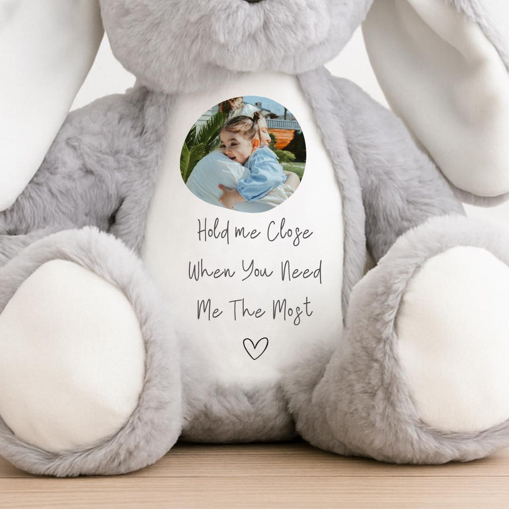 Personalised Memorial Teddy, Memory Teddy Bear , Hold me Close , Photo Memorial Gift