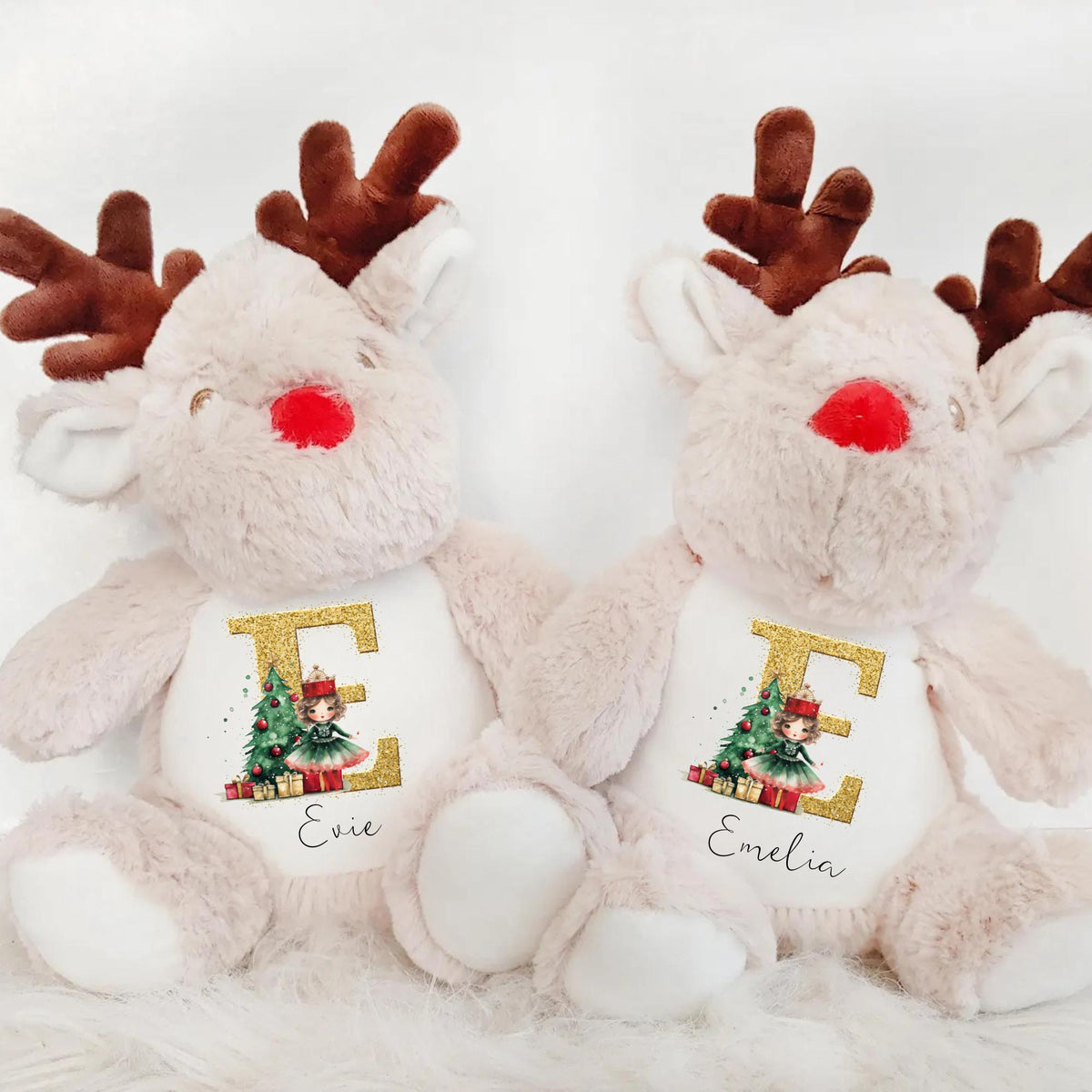 Personalised Reindeer Teddy, Custom Name Christmas Plush Toy