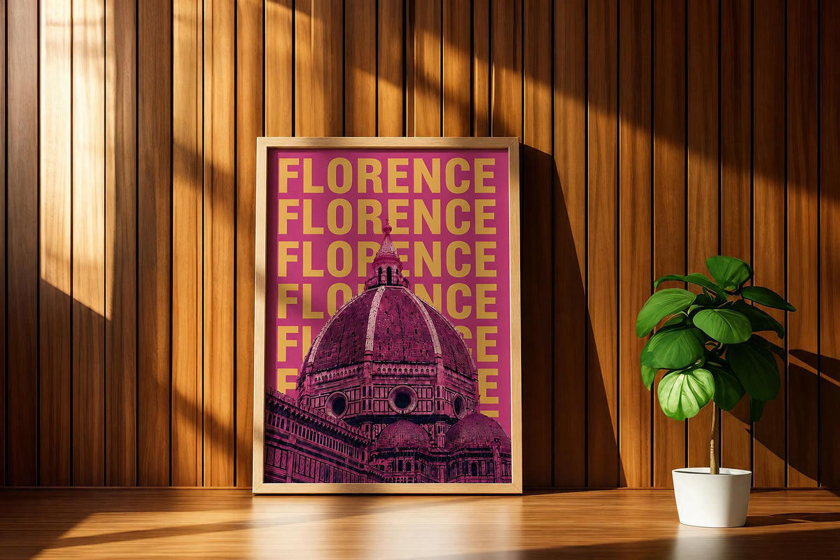 Pink Florence Travel Print ,Wall Art Florence ,Wall Hanging ,Home Decoration ,Florence Gift , Art Lovers ,Wall Art Print Florence